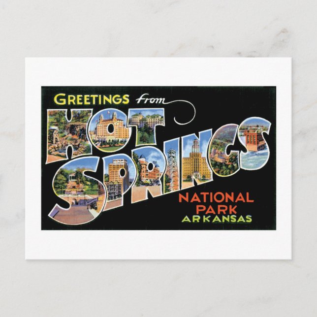 Cartão Postal Saudações de Hot Springs! (Frente)