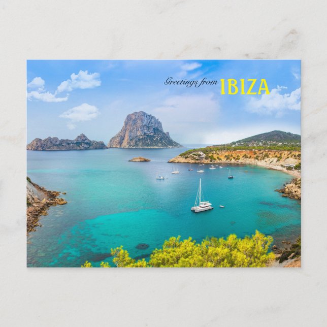 Cartão Postal Saudações de Ibiza (Frente)