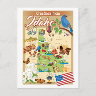 Cartão Postal Saudações de Idaho