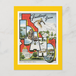Cartão Postal Saudações De Idaho