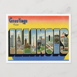Cartão Postal Saudações De Illinois
