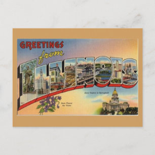 Cartão Postal Saudações De Illinois