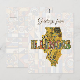 Cartão Postal Saudações de Illinois