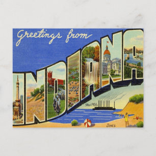 Cartão Postal Saudações De Indiana