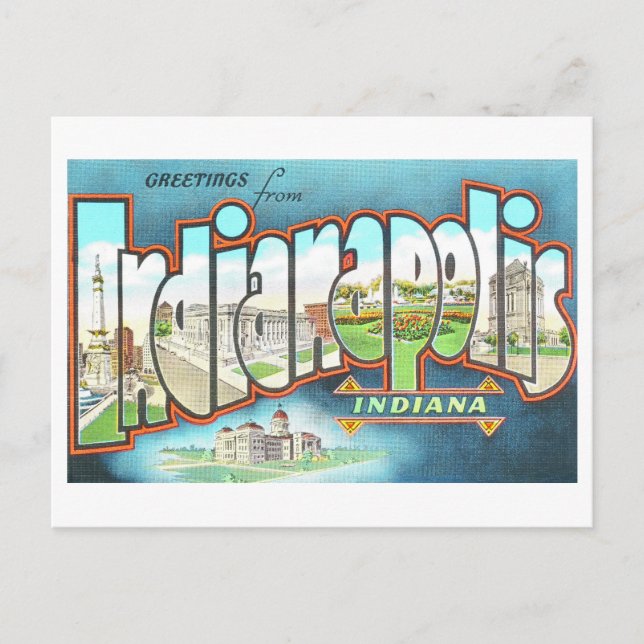 Cartão Postal Saudações de Indianapolis (Frente)