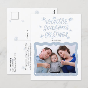 Cartão Postal Saudações de Inverno da Temporada de Férias Foto 