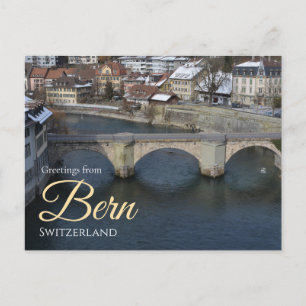 Cartão Postal Saudações de Inverno de Berna Suíça Postal
