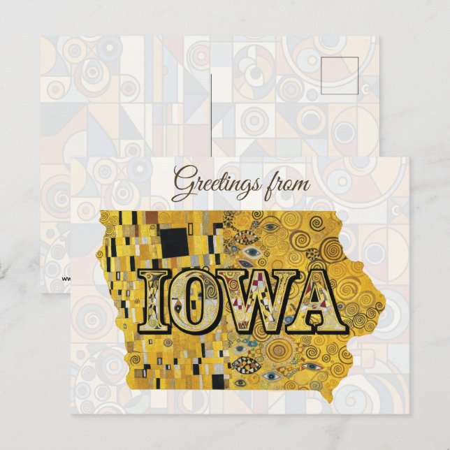 Cartão Postal Saudações de Iowa (Frente/Verso)