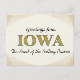 Cartão Postal Saudações de Iowa