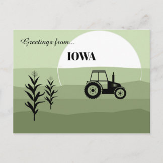 Cartão Postal Saudações de Iowa State Tons Verdejantes