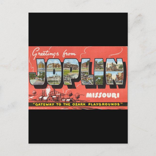 Cartão Postal Saudações de Joplin (Frente)