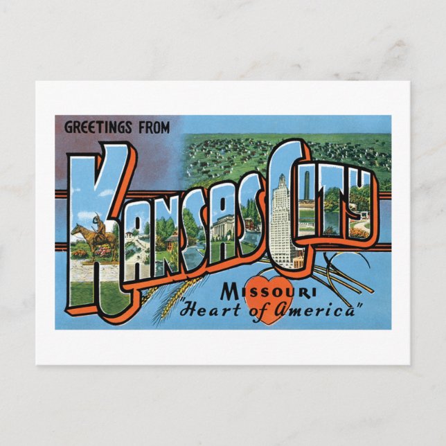 Cartão Postal Saudações De Kansas City (Frente)