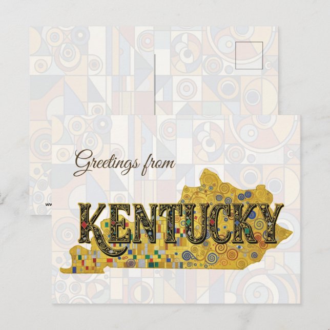 Cartão Postal Saudações de Kentucky (Frente/Verso)