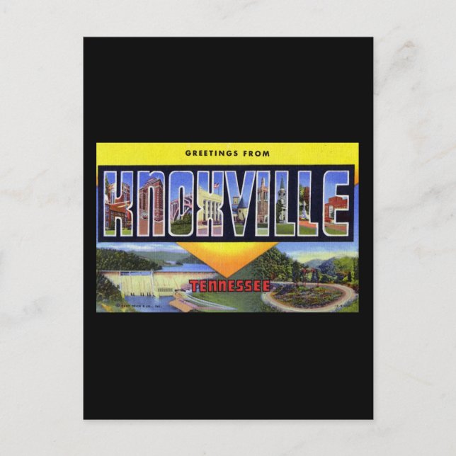 Cartão Postal Saudações de Knoxville Tennessee (Frente)