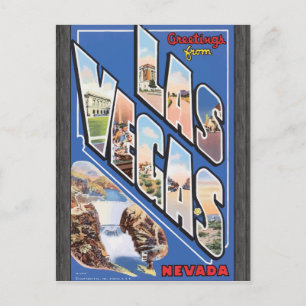 Cartão Postal Saudações De Las Vegas Nevada, Vintage