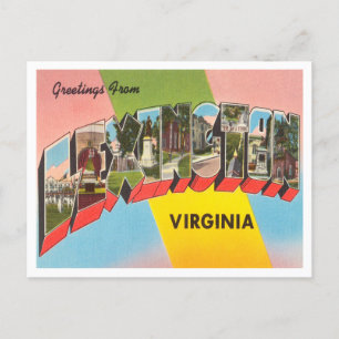 Cartão Postal Saudações de Lexington, Virginia Viagens vintage