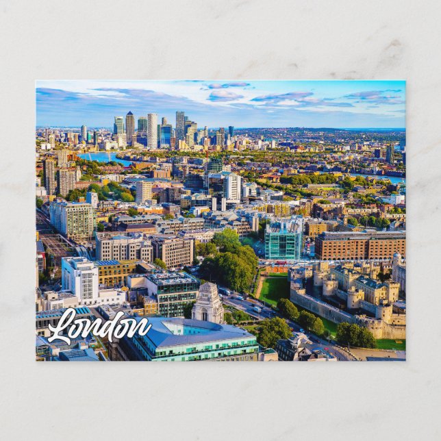 Cartão Postal Saudações de Londres, Inglaterra (Frente)