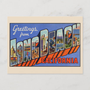 Cartão Postal Saudações de Long Beach Large Letter Postcard
