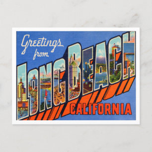 Cartão Postal Saudações de Long Beach, Viagem da Califórnia