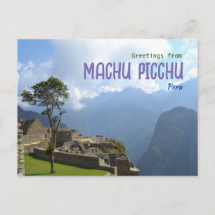 Cartão Postal Saudações de Machu Picchu Peru