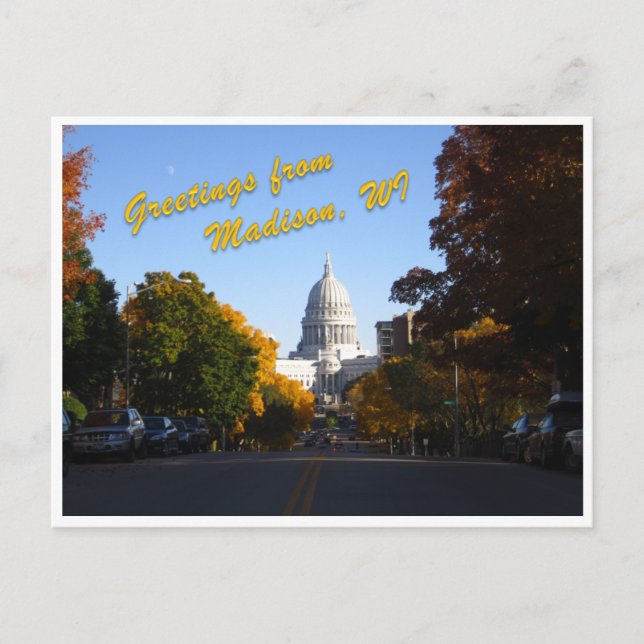 Cartão Postal Saudações de Madison, WI (Frente)