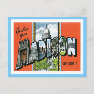 Cartão Postal Saudações De Madison Wisconsin, Cidade Dos EUA