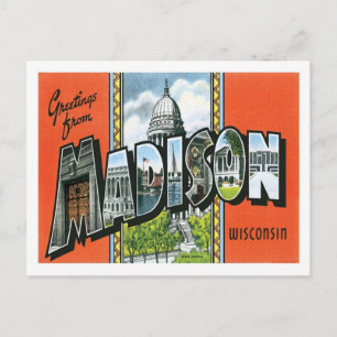 Cartão Postal Saudações De Madison Wisconsin, Cidade Dos EUA