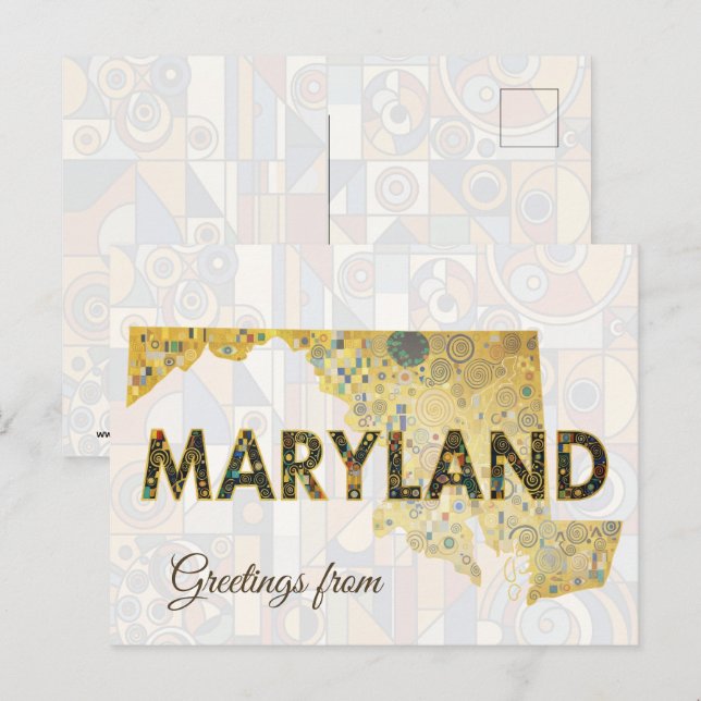 Cartão Postal Saudações de Maryland (Frente/Verso)