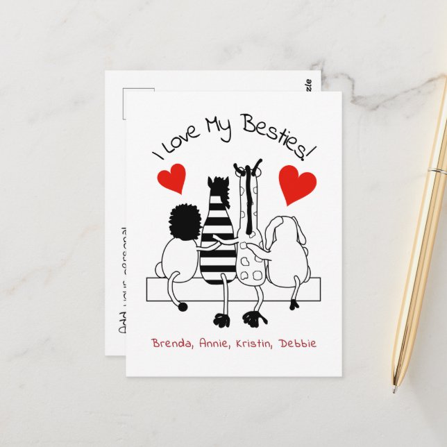 Cartão Postal Saudações de Melhores Amigos (Frente/Verso In Situ)