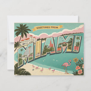 Cartão Postal Saudações de Miami