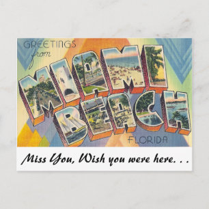 Cartão Postal Saudações de Miami Beach