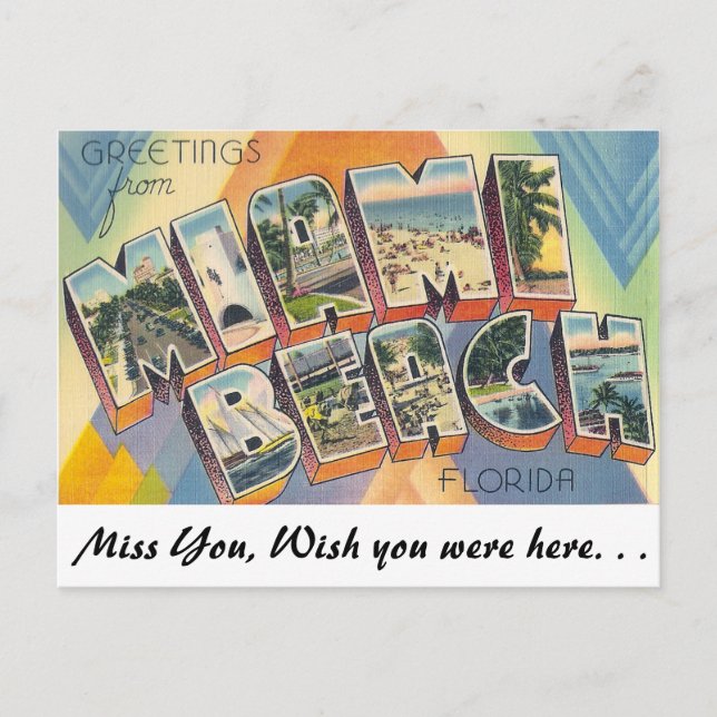 Cartão Postal Saudações de Miami Beach (Frente)