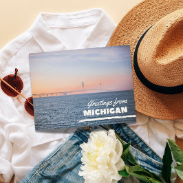 Cartão Postal Saudações de Michigan