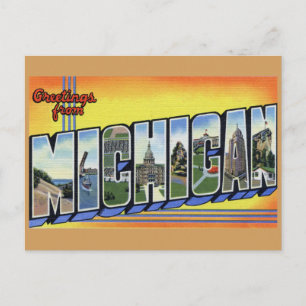 Cartão Postal Saudações De Michigan