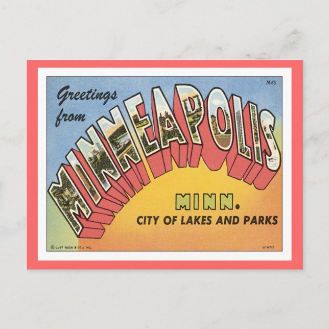 Cartão Postal Saudações De Minneapolis (Frente)