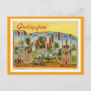 Cartão Postal Saudações De Missouri Vintage