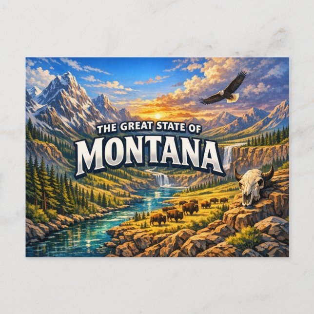 Cartão Postal Saudações de Montana  (Frente)