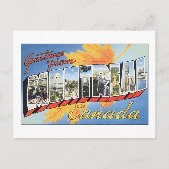 Cartão Postal Saudações De Montreal, Canadá (Frente)