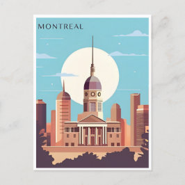 Cartão Postal Saudações de Montreal, Viagens vintage do Canadá