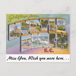Cartão Postal Saudações de Myrtle Beach, Carolina do Sul