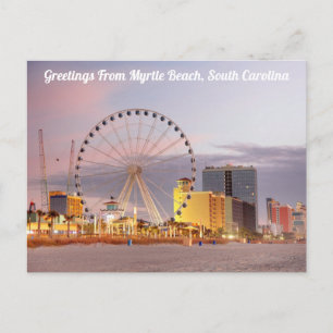 Cartão Postal Saudações De Myrtle Beach, Carolina Do Sul