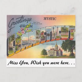 Cartão Postal Saudações de Mystic, Connecticut