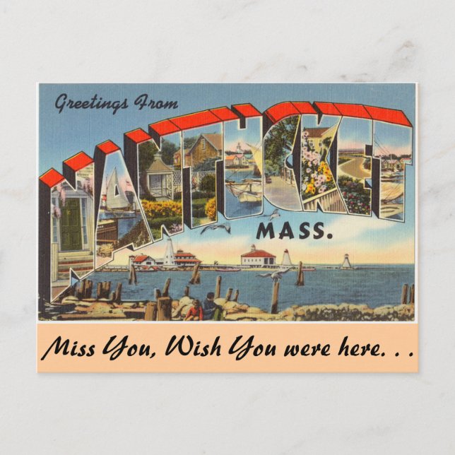 Cartão Postal Saudações de Nantucket (Frente)