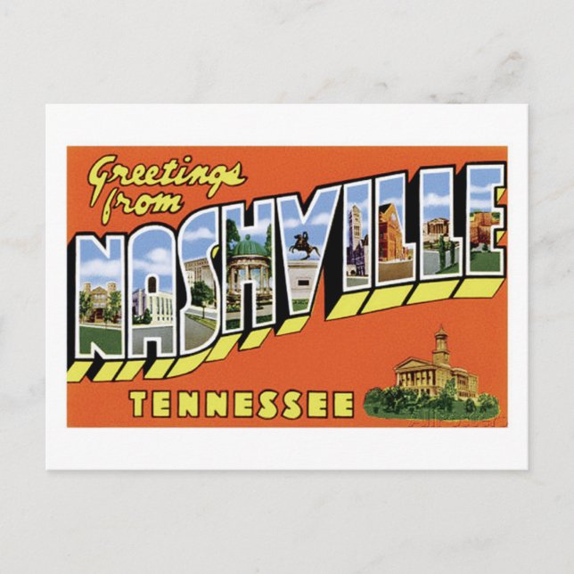 Cartão Postal Saudações De Nashville! (Frente)