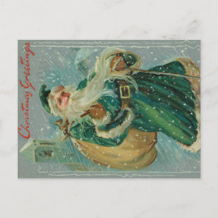 Cartão Postal Saudações de Natal-Carta Postal Retro do Papai Noe