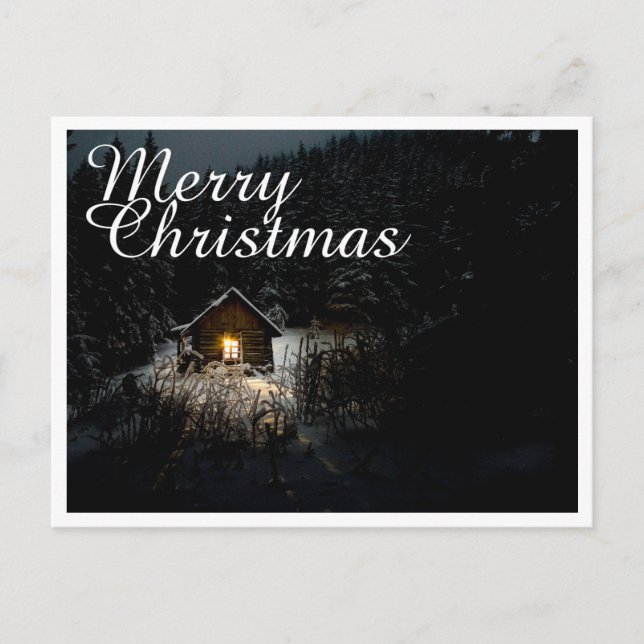 Cartão Postal Saudações de Natal com Casa de Bruxa (Frente)