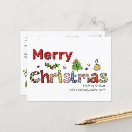 Cartão Postal Saudações de Natal Personalizadas Cliente Férias