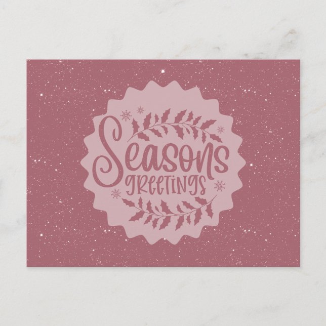Cartão Postal Saudações de Natal Script (Frente)
