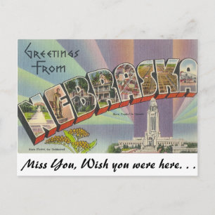 Cartão Postal Saudações de Nebraska