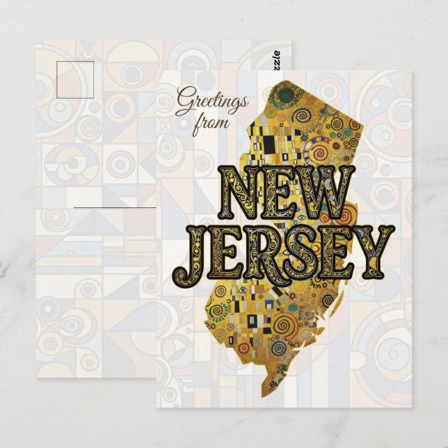 Cartão Postal Saudações de Nova Jersey (Frente/Verso)